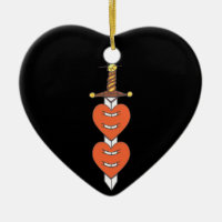 Dagger and Hearts Classic Knife Tattoo Design