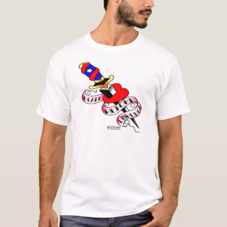 Dagger Thru Heart Death Before Dishonour Tattoo T-Shirt