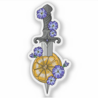 Dagger with orange and violets Fourth Wing