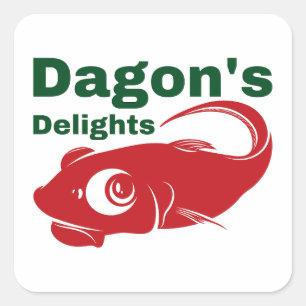 Dagon's Delights Seafood Square Sticker