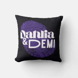 Dahlia and Demin Cushion