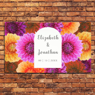 Dahlia Autumn Floral Wedding  Banner