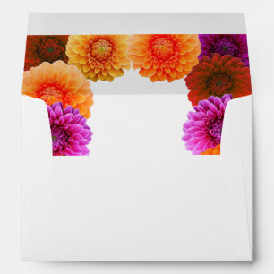 Dahlia Autumn Floral Wedding Envelope