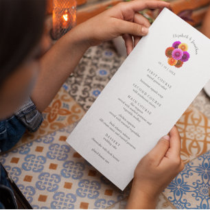Dahlia Autumn Floral Wedding Menu