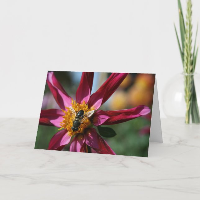 Dahlia & Bee Blank Card (Front)