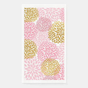 Dahlia Bouquet - pink gold Paper Guest Towels Napkin