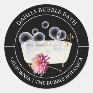 Dahlia Bubble Bath label