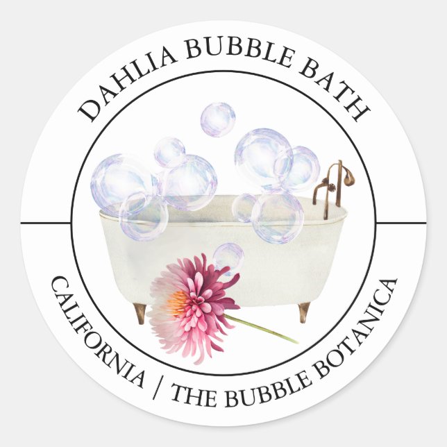 Dahlia Bubble Bath label (Front)