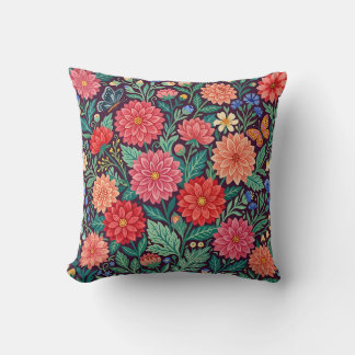 Dahlia Butterfly Throw Pillow Floral Accent