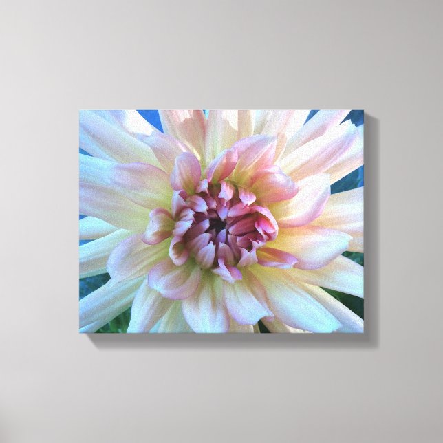 DAHLIA: C Yellow and Salmon  --- Canvas Print (Front)