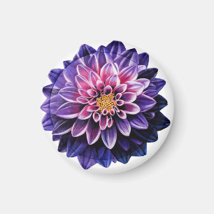 Dahlia Ceramic Ball Christmas Ornament Magnet