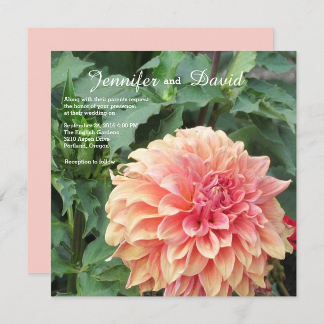 Dahlia Custom Wedding Invitation (Front/Back)