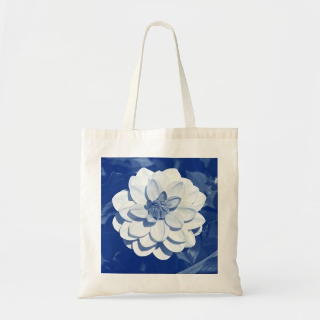 Dahlia - Digital Cyanotype Tote Bag (Front)