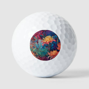 Dahlia Floral Tapestry Golf Balls