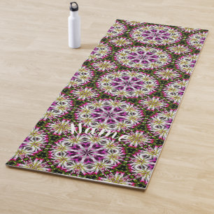 Dahlia Flower Abstract Pattern Personalised Yoga Mat