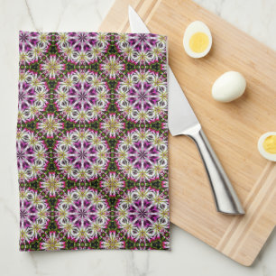 Dahlia Flower Abstract Pattern       Tea Towel