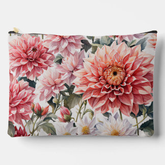 Dahlia flower accessory pouch