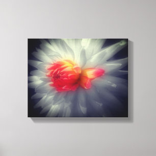 Dahlia Flower Black And White Partial Canvas Print