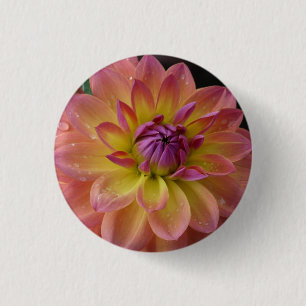 Dahlia Flower Bloom 3 Cm Round Badge