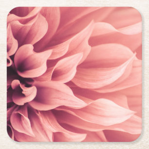 Dahlia Flower Blossom Square Paper Coaster