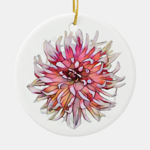 DAHLIA FLOWER CERAMIC TREE DECORATION