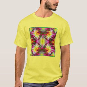 Dahlia Flower Floral Abstract Art   T-Shirt