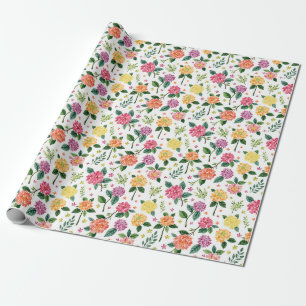 Dahlia Flower Floral Watercolor Wrapping Paper