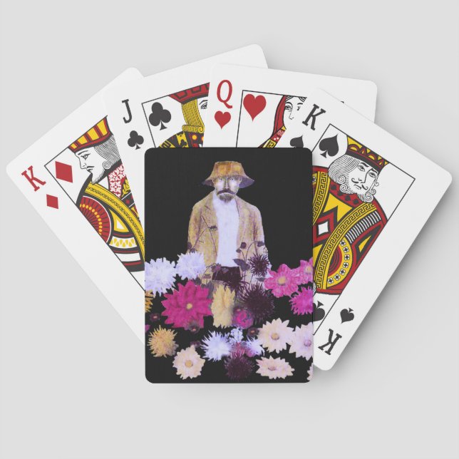 Dahlia Flower Gardener Playing Cards (Back)