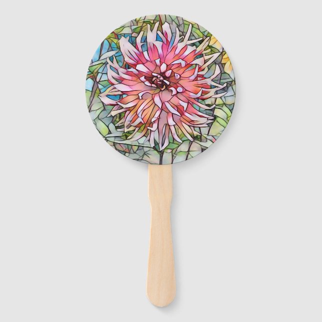 DAHLIA FLOWER HAND FAN (Front)
