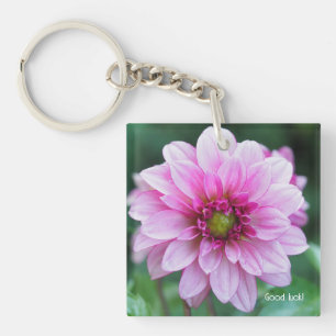 Dahlia flower key ring