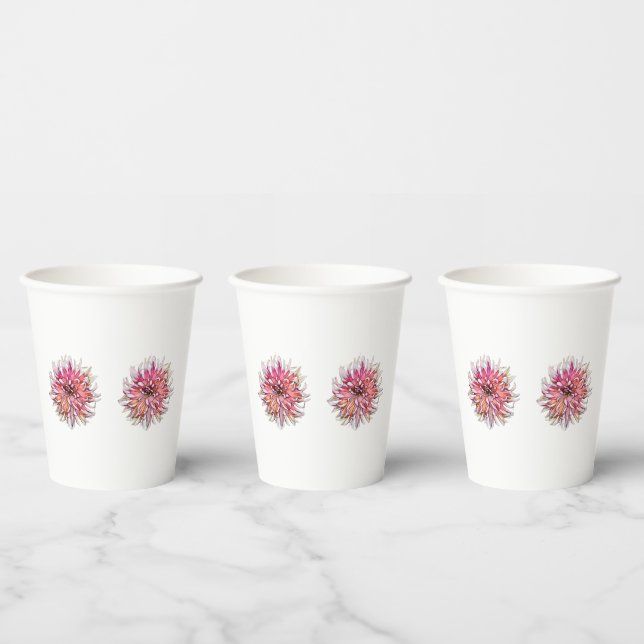 DAHLIA FLOWER PAPER CUPS (Multi)