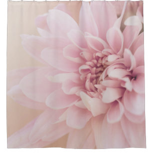 Dahlia flower pink cream and floral shower curtain