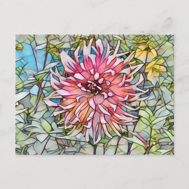 DAHLIA FLOWER POSTCARD (Front)