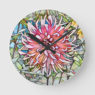 DAHLIA FLOWER ROUND CLOCK