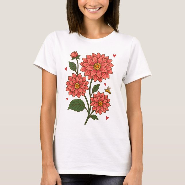 Dahlia Flower T-Shirt (Front)