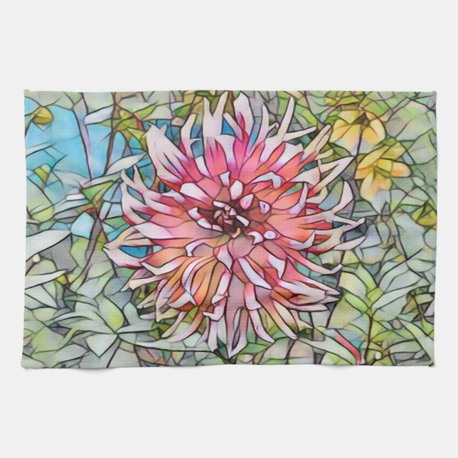 DAHLIA FLOWER TEA TOWEL (Horizontal)