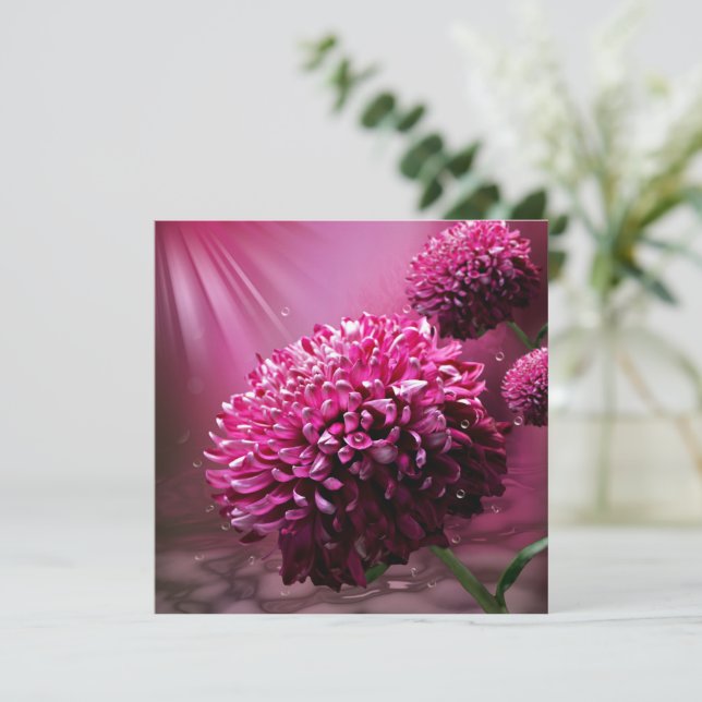 Dahlia Flowers Card (Standing Front)
