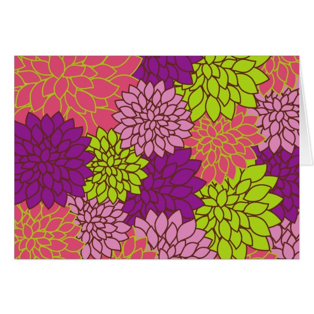 Dahlia Flowers, Colourful Flowers, Floral Pattern (Front Horizontal)