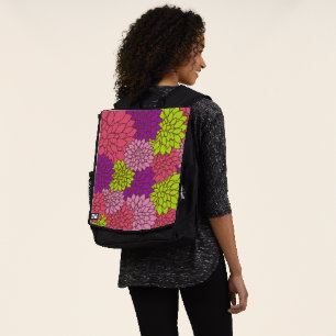 Dahlia Flowers, Colourful Flowers, Floral Pattern Backpack