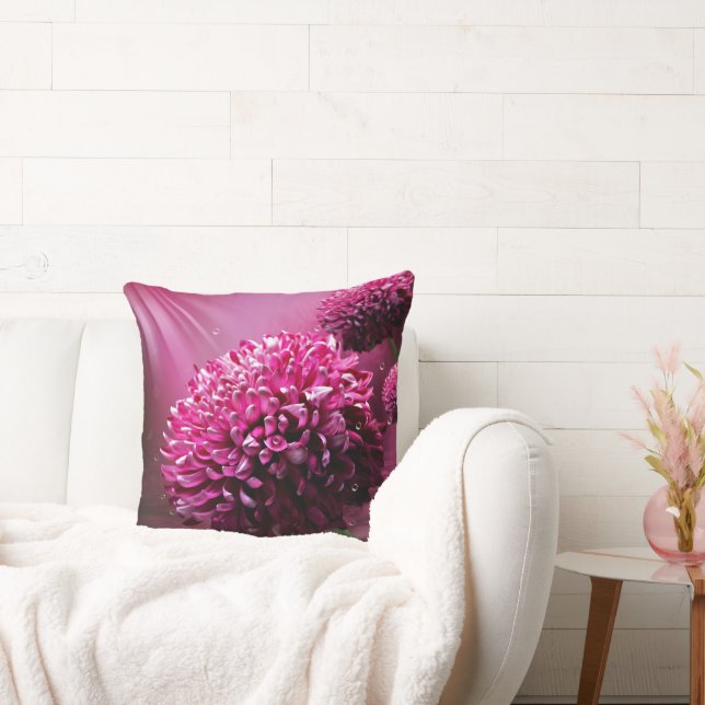Dahlia Flowers Cushion (Couch)