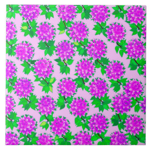 Dahlia flowers in violet and orchid tile