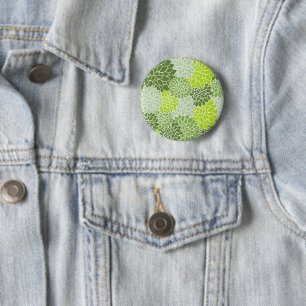 Dahlia Flowers, Pattern Of Flowers, Green Dahlia 6 Cm Round Badge