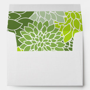 Dahlia Flowers, Pattern Of Flowers, Green Dahlia Envelope