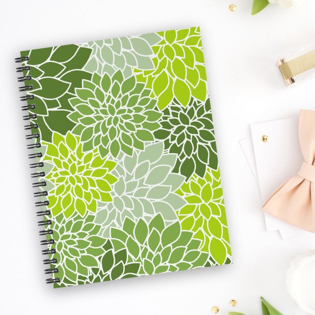 Dahlia Flowers, Pattern Of Flowers, Green Dahlia Planner (Creator Uploaded)
