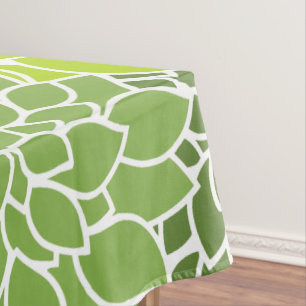Dahlia Flowers, Pattern Of Flowers, Green Dahlia Tablecloth