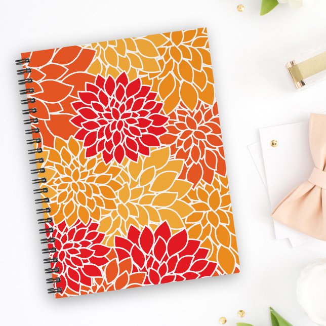 Dahlia Flowers, Pattern Of Flowers, Orange Dahlia Planner (Creator Uploaded)