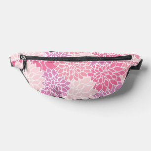 Dahlia Flowers, Pattern Of Flowers, Pink Dahlia Bum Bags