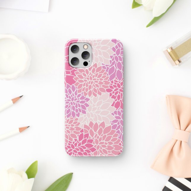 Dahlia Flowers, Pattern Of Flowers, Pink Dahlia Case-Mate iPhone Case (Creator Uploaded)