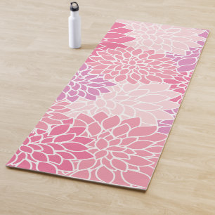 Dahlia Flowers, Pattern Of Flowers, Pink Dahlia Yoga Mat