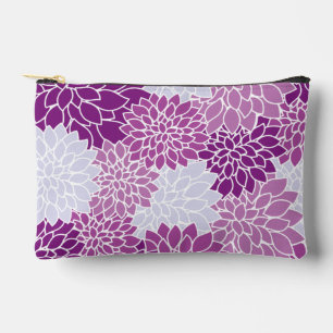 Dahlia Flowers, Pattern Of Flowers, Purple Dahlia Accessory Pouch